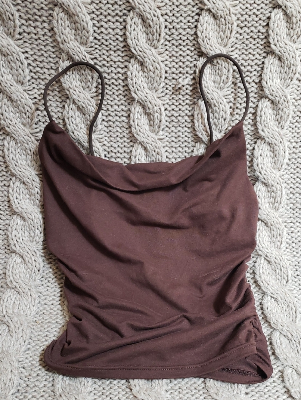 SHEIN Brown Cowl Neck Camisole Top